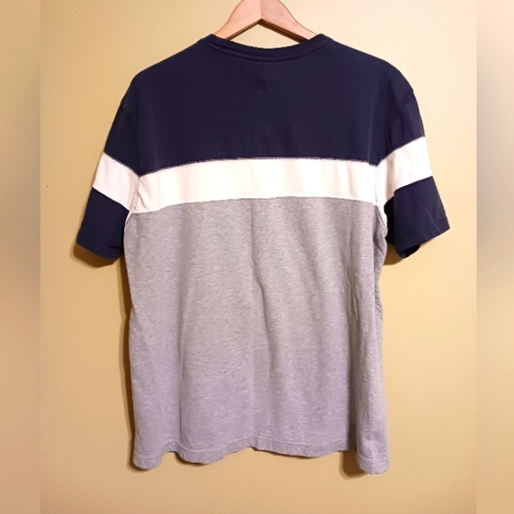 Vintage 2002 Tommy Hilfiger Jeans Men's XL Blue White Gray Color Block S/S Shirt - Picture 3 of 10